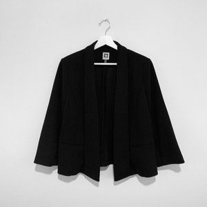 Anne Klein Woman's Blazer Coat  Suit Jacket Long Sleeve Lined Black Size Large